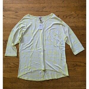 Chicos Womens Scoop Neck 3/4 Sleeve Tie Dye Top Size 2 (Large)